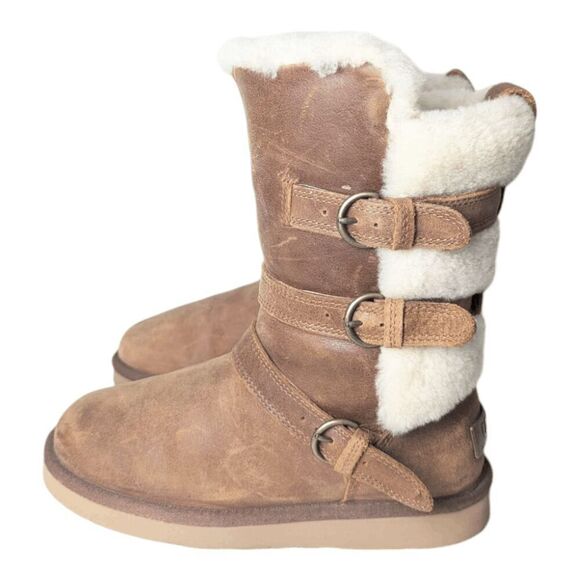UGG Becket "Chestnut" Leather Winter Boot Size 6 - Picture 3 of 7